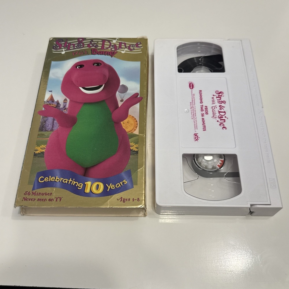 Sing and Dance With Barney VHS Tape 1999 Celebrating 10 Years Never Seen on TV
